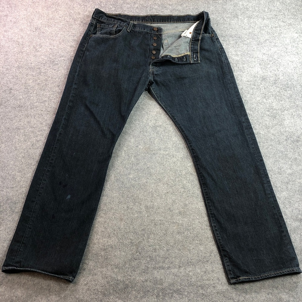 Levi Strauss & Co Mens 501 Jeans 40x32 Dark Wash Blue Straight Leg Button Fly